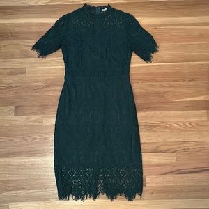 Emerald green lace dress